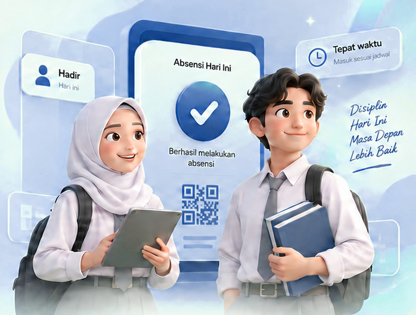 Siswa madrasah berhasil melakukan absensi dengan QR-code